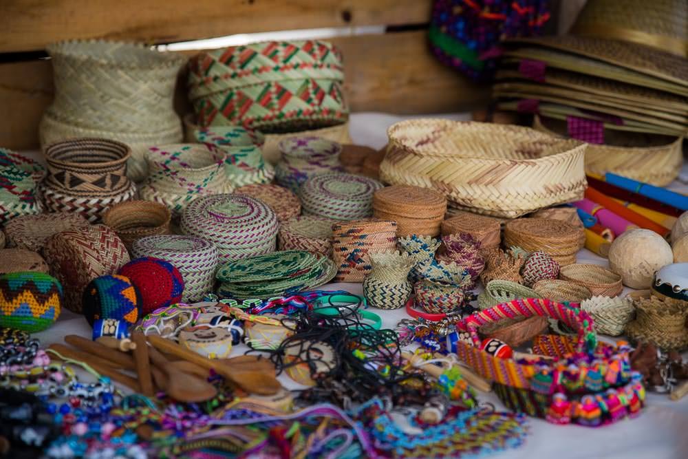 Locally made woven baskets. Locally made woven baskets.