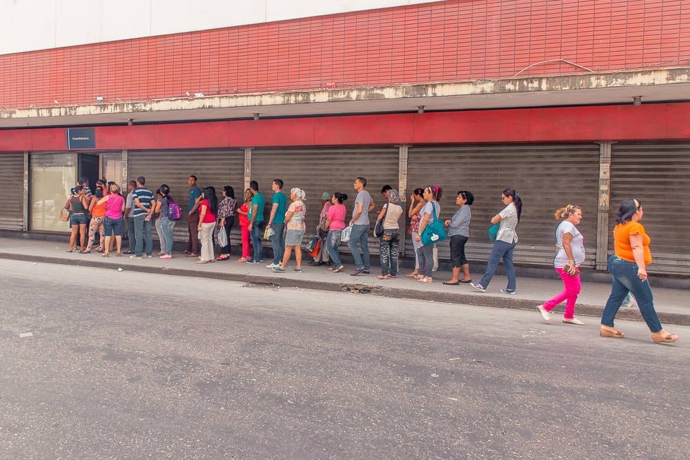 Here's the queue at the compulsory bag check window at a Cuban department store. Proving that shopping for the essentials in Havana is a serious business.