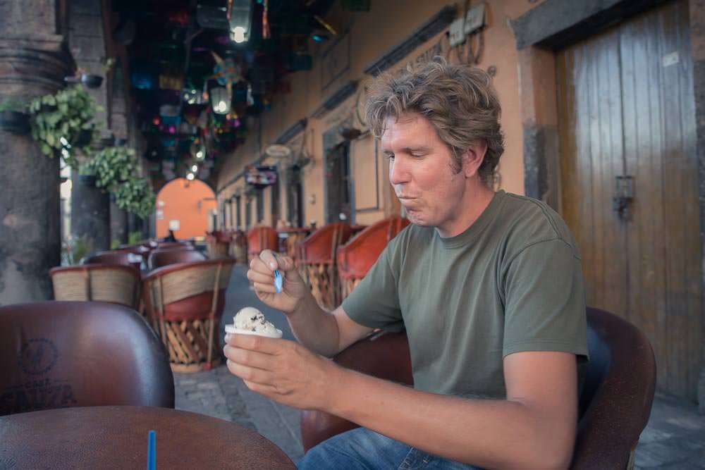 Here's Ben enjoying an ice-cream in Tequila. Here's Ben enjoying an ice-cream in Tequila.