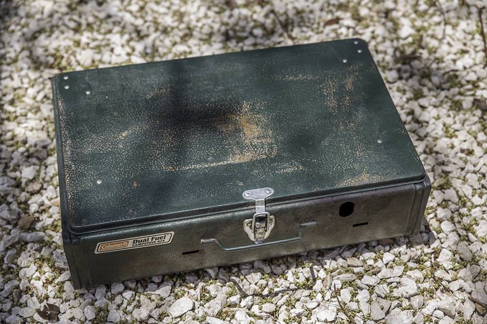 It all folds up into this little package. Ours looks a little worse for wear these days…
