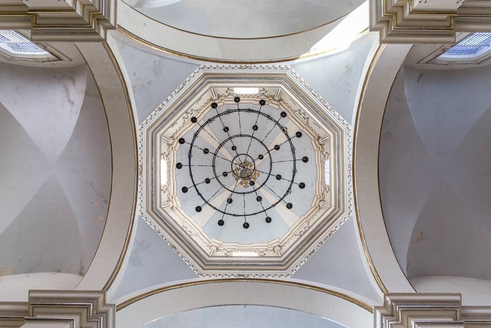 Decorations on the church ceiling.